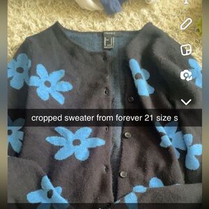 Forever 21 cropped sweater floral print
